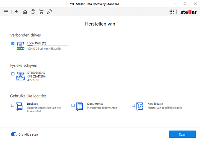 Selecteer Herstellen van