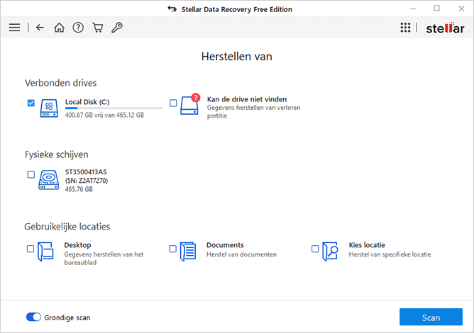 Selecteer Herstellen van