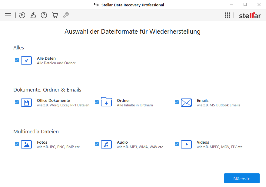 Dateityp auswählen