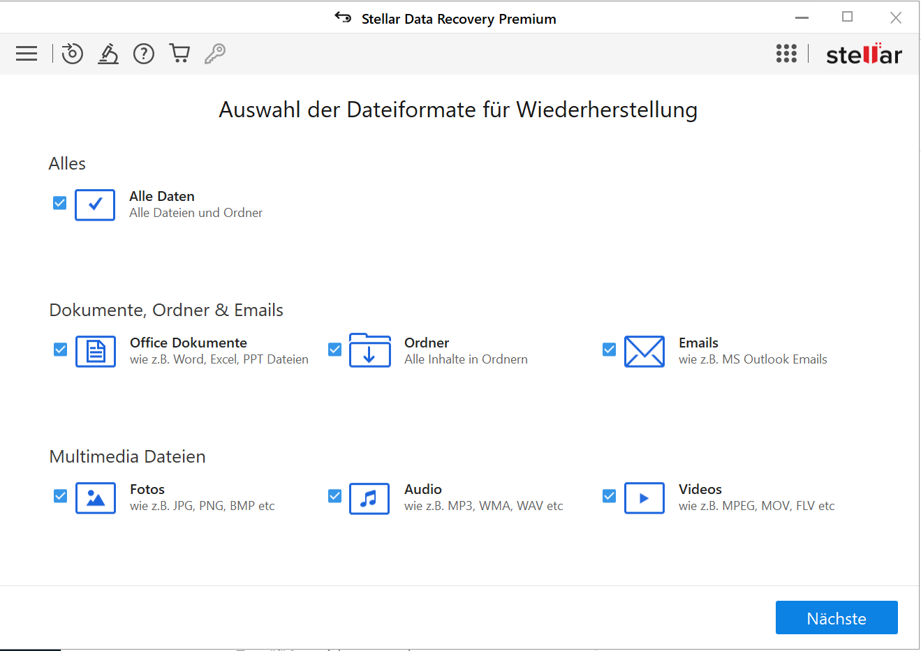 Dateityp auswählen