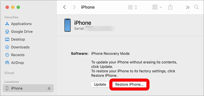 restore iPhone