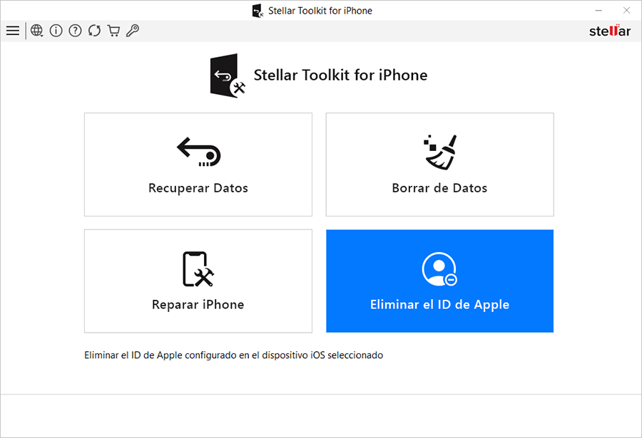 Eliminar el ID de Apple  	configurado en el dispositivo iOS seleccionado