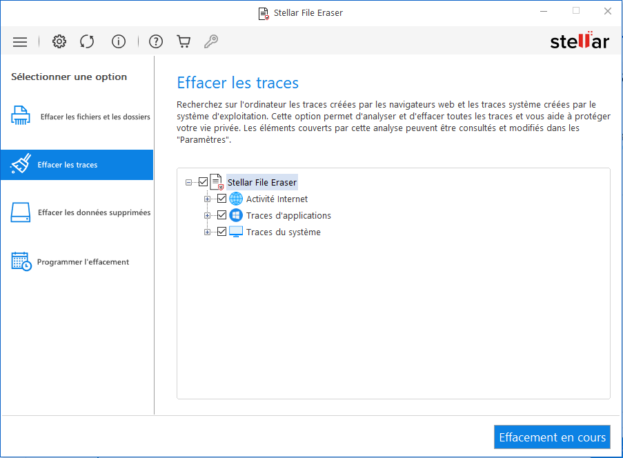 Supprimer des traces